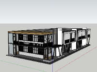 Model sketchup nhà liền kề 2 tầng 15x30m
