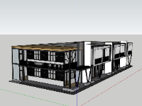 nhà liền kề,nhà liền kề 2 tầng,model su nhà liền kề,thiết kế nhà liền kề sketchup