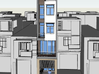 Model sketchup nhà lô phố 5 tầng 3.6x14m