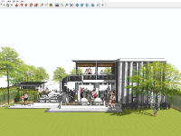 Model sketchup nhà nghỉ 2 tầng 8.3x12.6m