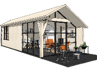 Model sketchup nhà ở 3x11m full nội thất