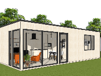 Model sketchup nhà ở 4x10m full nội thất