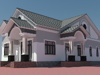 Model sketchup nhà ở biệt thự vườn đẹp kích thước 8x20m