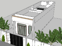 Model sketchup nhà phố 1 tầng 5x17m