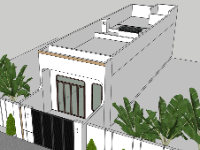 nhà phố 1 tầng,sketchup nhà phố,su nhà phố,sketchup nhà phố 1 tầng