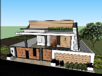 nhà phố sketchup,sketchup nhà 1 tầng,mẫu nhà phố hiện đại,3d nhà phố đẹp