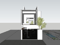 Model sketchup nhà phố 2 tầng 5.2x15m