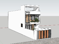 Model sketchup nhà phố 2 tầng 5.7x17m