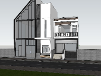 nhà phố 2 tầng,sketchup nhà phố 2 tầng,thiết kế nhà phố 2 tầng,mẫu sketchup nhà phố 2 tầng