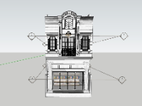 Model sketchup nhà phố 2 tầng 5x9m