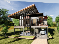 Model sketchup nhà phố 2 tầng 9.35x10.18m