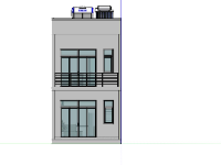 Model sketchup nhà phố 2 tầng đơn giản 5x17m