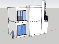 Model sketchup nhà phố 2 tầng đơn giản tải free