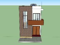 Model sketchup nhà phố 2 tầng hiện đại 5x10m