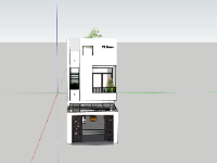 Model sketchup nhà phố 2 tầng kích thước 4.5x18.3m