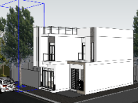 Model sketchup nhà phố 2 tầng kích thước 7x14m