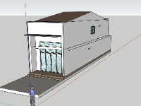 Model sketchup nhà phố 2 tầng nông thôn 5x20m