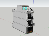 Model sketchup nhà phố 3 tầng 1 tum 4x13.8m