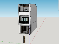 Model sketchup nhà phố 3 tầng 4.5x17.2m