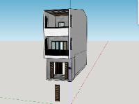 nhà phố 3 tầng,model su nhà phố 3 tầng,mẫu nhà phố 3 tầng sketchup