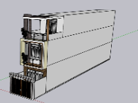 Model sketchup nhà phố 3 tầng 4x26m