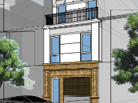 Model sketchup nhà phố 3 tầng 5.5x14m