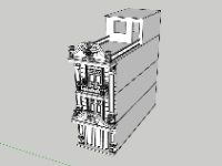 Model sketchup nhà phố 3 tầng 5x14.7m