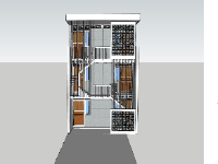 Model sketchup nhà phố 3 tầng 5x7.1m