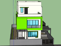 Model sketchup Nhà phố 3 tầng 6.5x16.5m