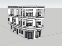Model sketchup nhà phố 3 tầng 6.5x17m