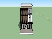 Model sketchup nhà phố 3 tầng 6x13.8m