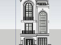 Model sketchup nhà phố 3 tầng 7.5x20m