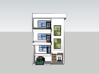 nhà 4 tầng,model su nhà phố 4 tầng,su nhà phố,sketchup nhà phố