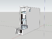 Model sketchup nhà phố 3 tầng hiện đại 3.6x15.6m