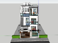 Model sketchup nhà phố 3 tầng hiện đại nhất