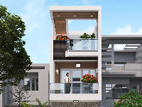 Model sketchup nhà phố 3 tầng hiện đại sang trọng