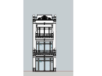 Model sketchup nhà phố 3 tầng tân cổ điển 5x20m