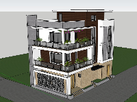 Model sketchup nhà phố 3.5 tầng hiện đại,Model sketchup nhà phố,Model sketchup nhà phố 3 tầng,Model sketchup nhà phố 3.5 tầng