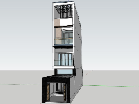 Model sketchup nhà phố 4 tầng 3.5x16m