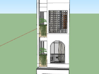 Model sketchup nhà phố 4 tầng 3.6x16.7m