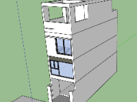 Model sketchup nhà phố 4 tầng 4.5x15m