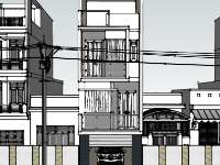 Model sketchup nhà phố 4 tầng 4.6x13m