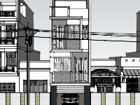 file su nhà phố 4 tầng,phối cảnh nhà phố 4 tầng,thiết kế nhà phố hiện đại,file nhà phố sketchup