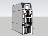 Model sketchup nhà phố 4 tầng 5x14.3m