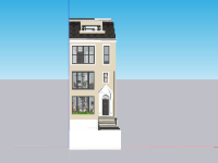 Model sketchup nhà phố 4 tầng 6x14.8m