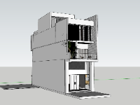 Model sketchup nhà phố 4 tầng 6x21m
