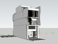 nhà 4 tầng,nhà phố sketchup,su nhà phố,nhà phố 4 tầng