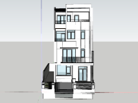 Model sketchup nhà phố 4 tầng 7x13m