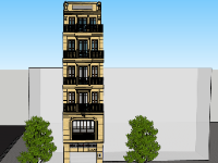 Model sketchup nhà phố 5 tầng 1 tum 4.7x7.3m