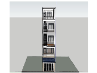Model sketchup Nhà phố 5 tầng 3.6x14.5m